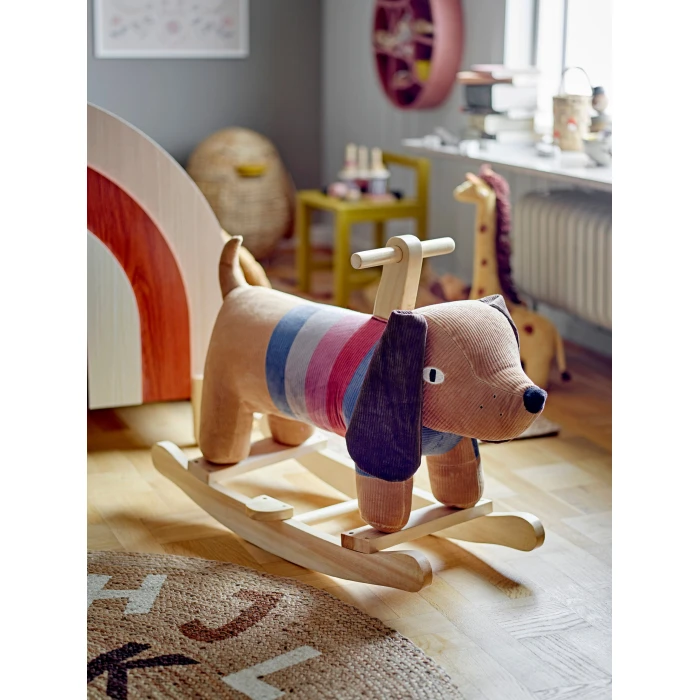 Bloomingville MINI Charlie Rocking Toy, Dog, Brun, Polyester