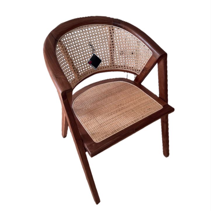 Hundevad & Co Aalborg stol teak træ, flet sæde ryg.