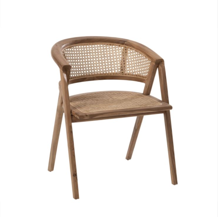 Hundevad & Co Odense, stol teak træ, flet sæde ryg. 2 Stk. Pr. Kasse