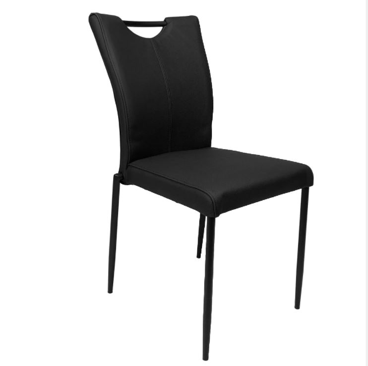 Hundevad Spisebordsstol model E-40D sort læder.