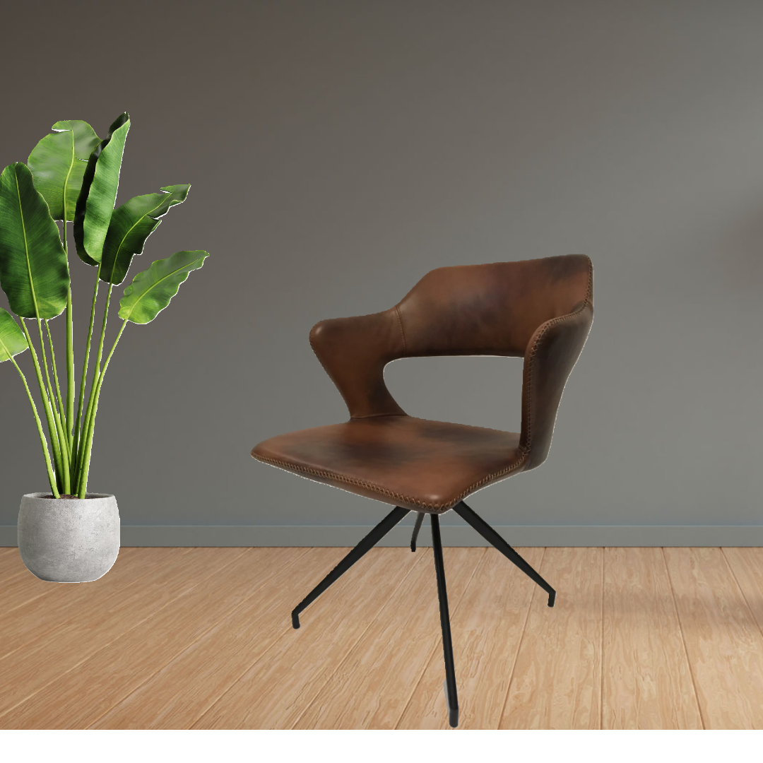 Hundevad Spisebordsstol model Swing. Brun læder