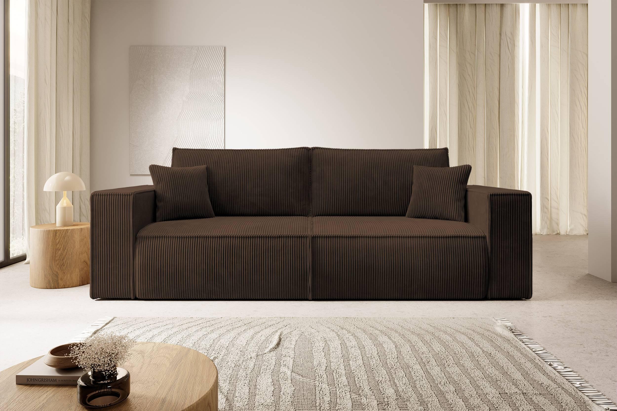 Hundevad Eva sovesofa – fløjl brun 3 Pers.