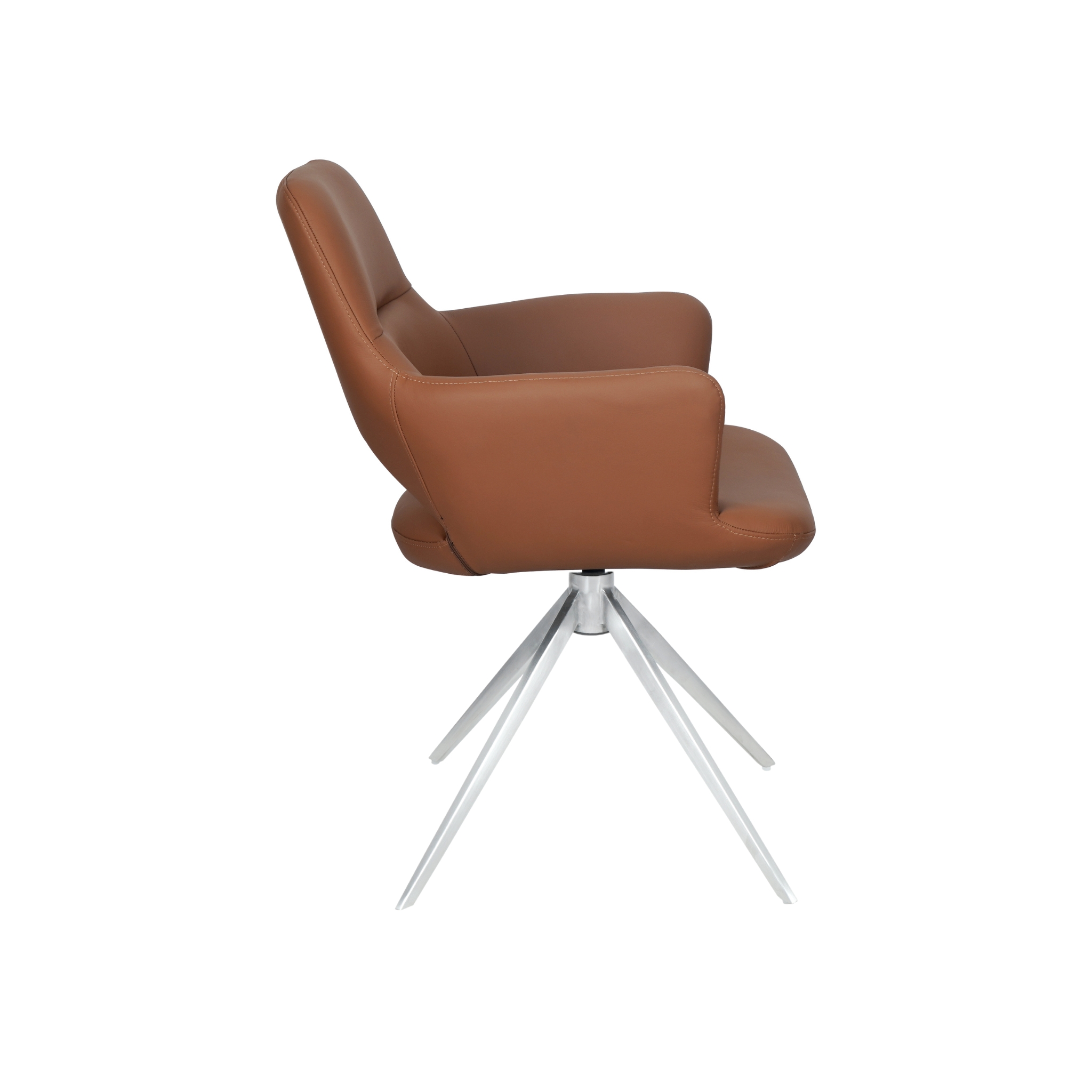 Hundevad Isak stol i cognac læder – Blank returdrej stel