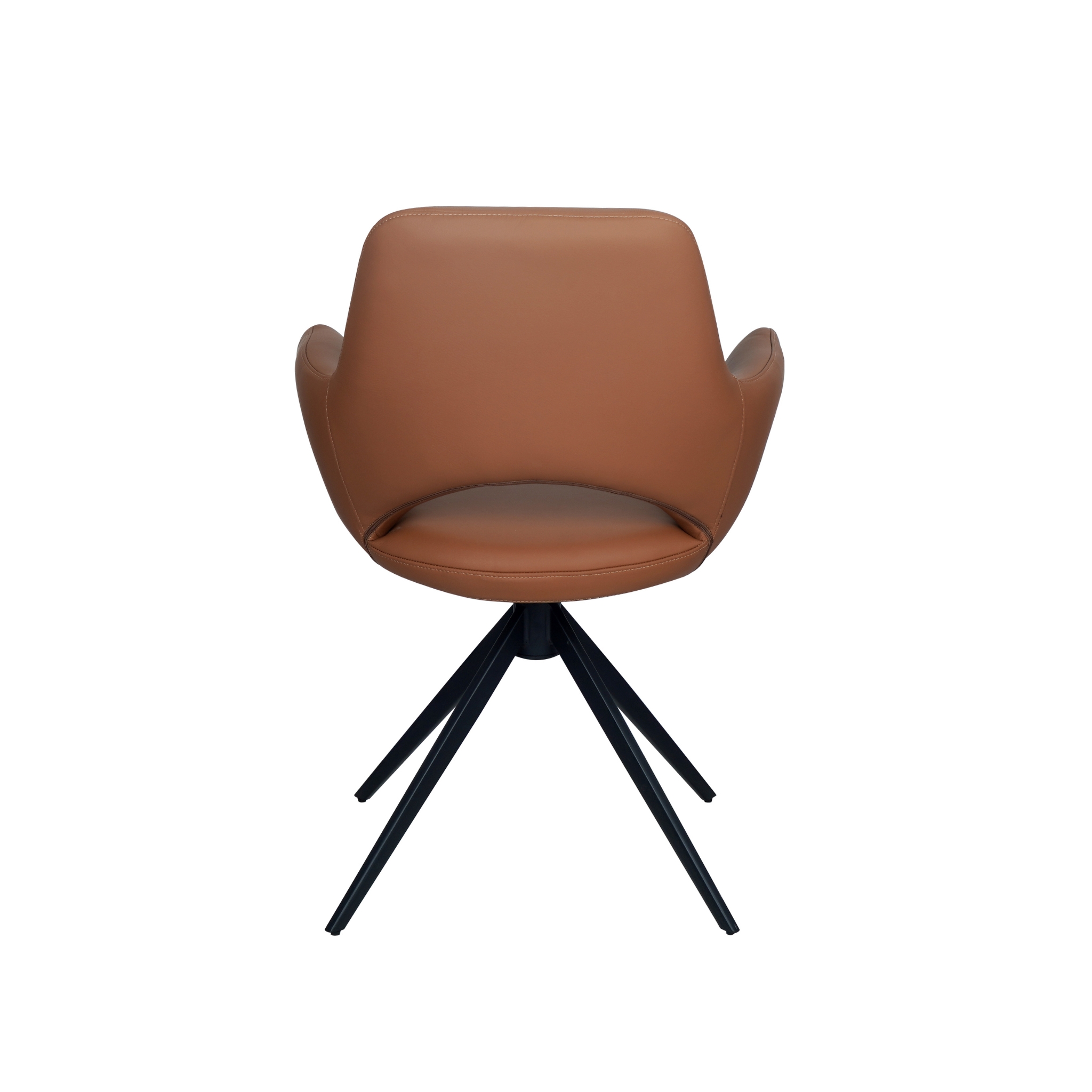 Hundevad Isak stol i Cognac læder – Sort returdrej stel.