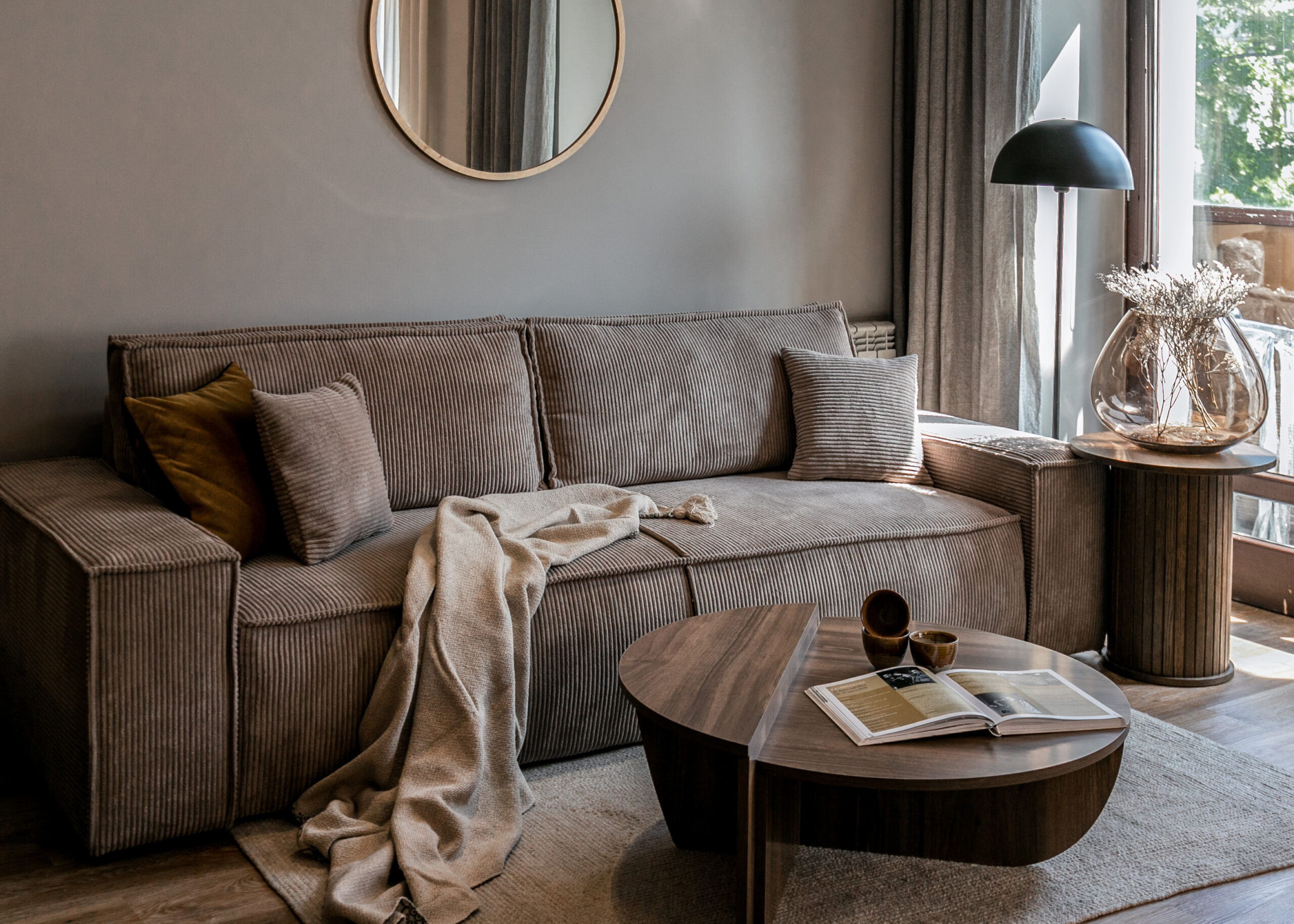 Hundevad Eva sovesofa – fløjl lys brun 3 Pers.