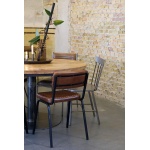 Trademank Astoria Spisebordsstol – Quiltet Læder Brun med Sort Stel