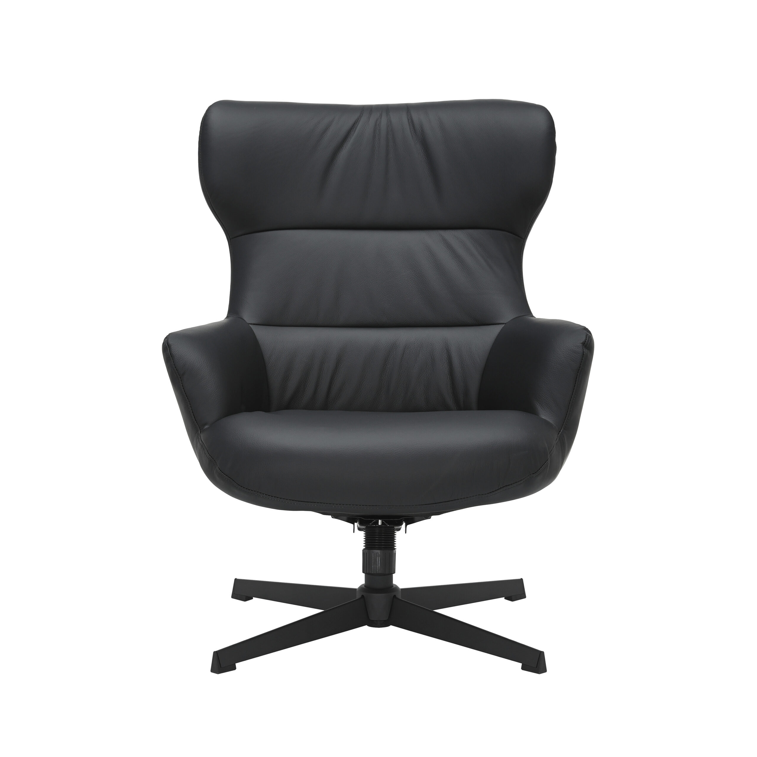 Hundevad Abas Lænestol i LÆDER m/skammel – Metal ben sort