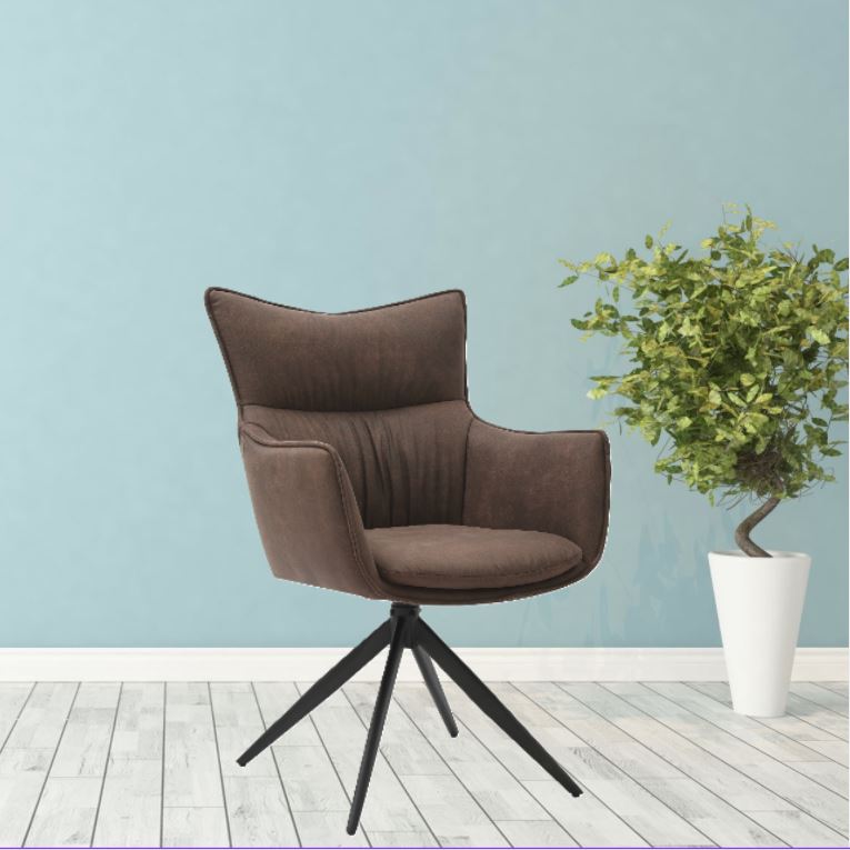 Hundevad Spisestol Theo i Choko Microfiber med returdrej