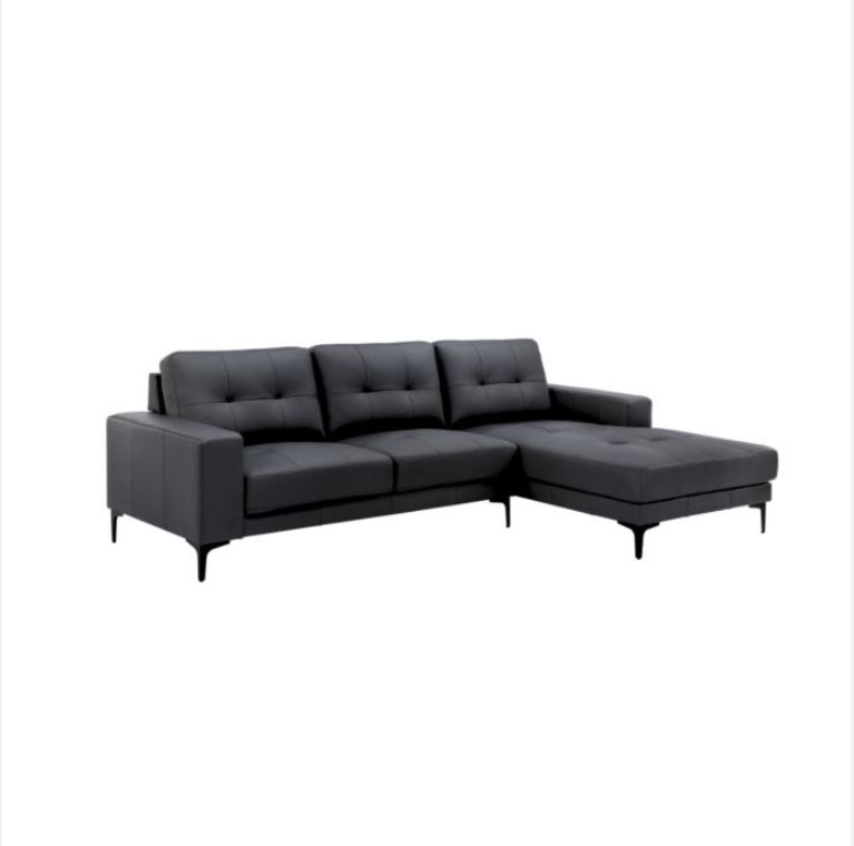Hundevad Chaise sofa Veda Højrevendt – Fuld Læder – Sort