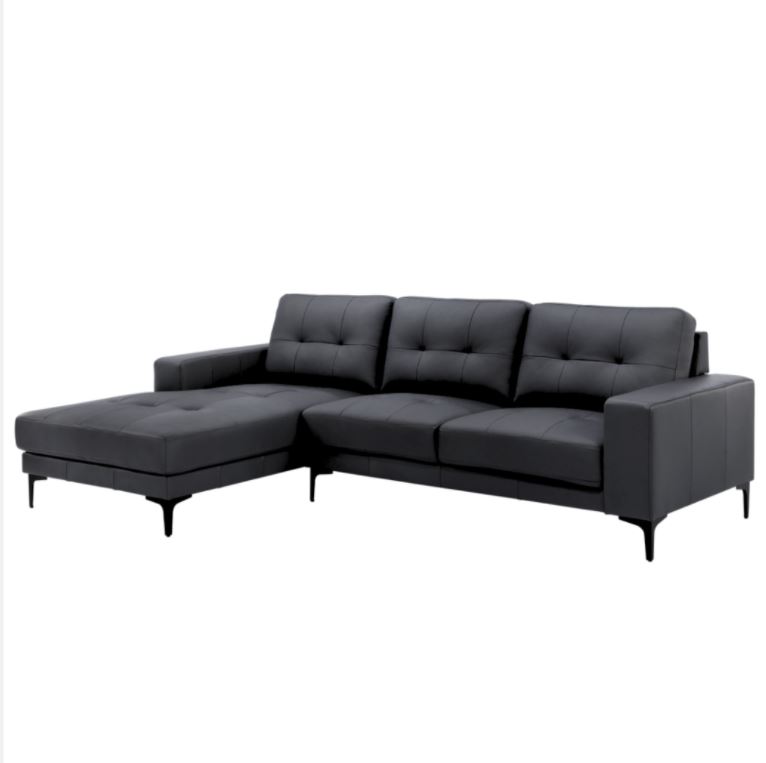 Hundevad Chaise sofa Veda Venstrevendt – Fuld Læder – Sort