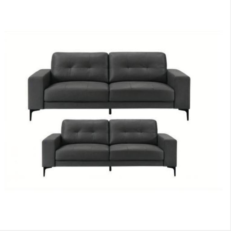 Hundevad Sofa gruppe 2+3 pers – Siena – Fuld Læder – Sort