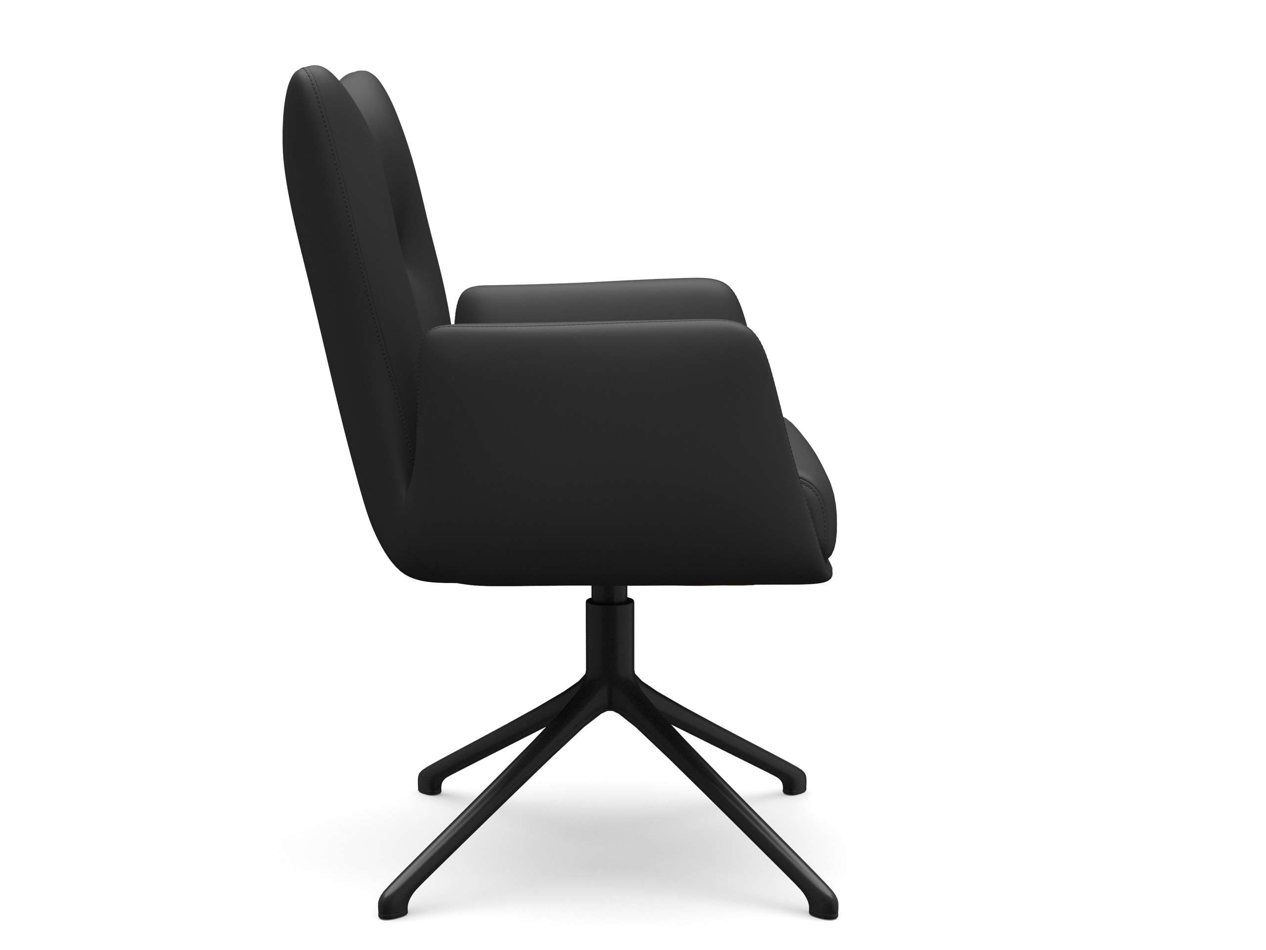 Hundevad Stol Baron sort læder – sort stel returdrej