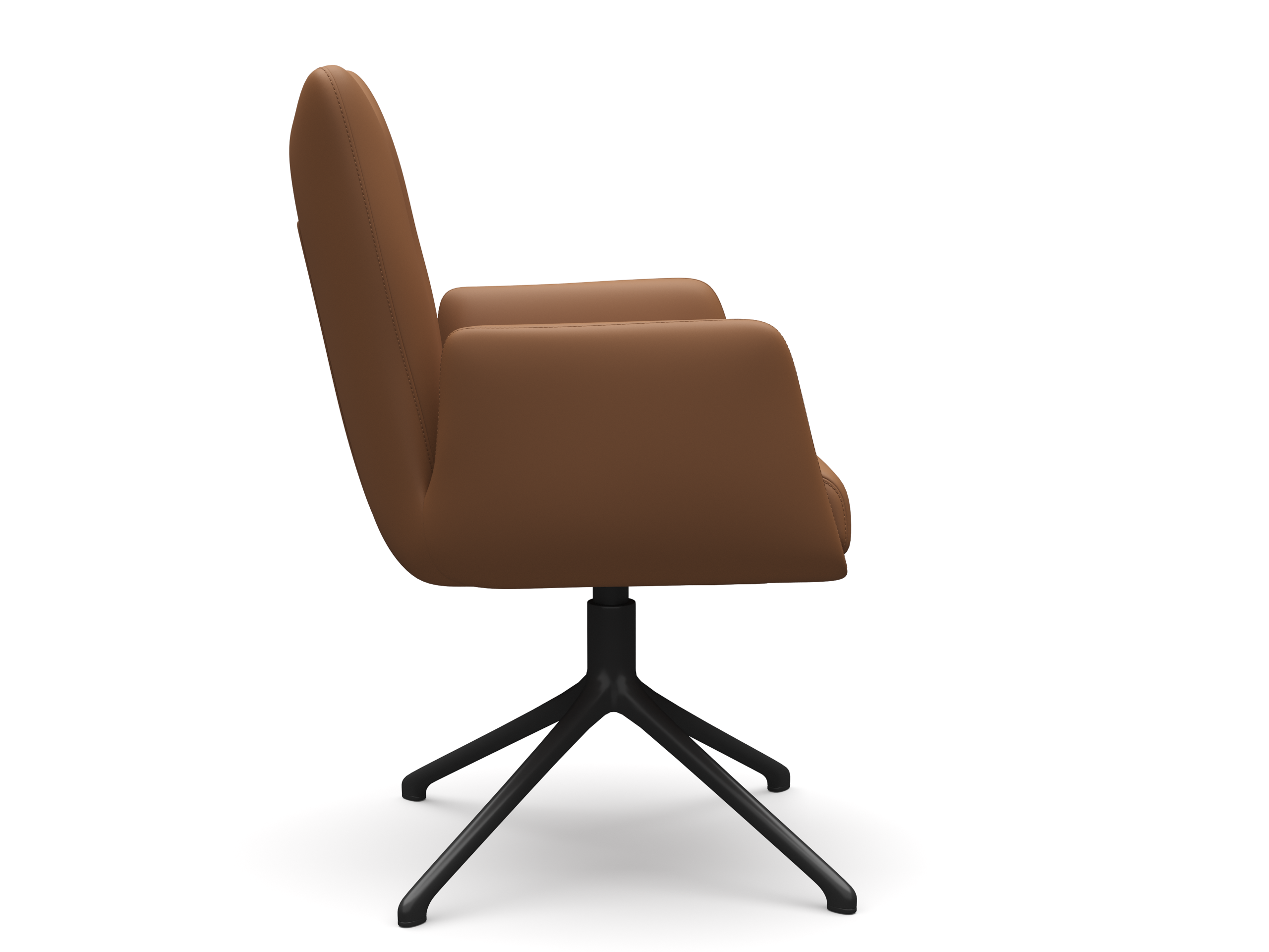 Hundevad Baron stol i Cognac læder – med sort stel og returdrej