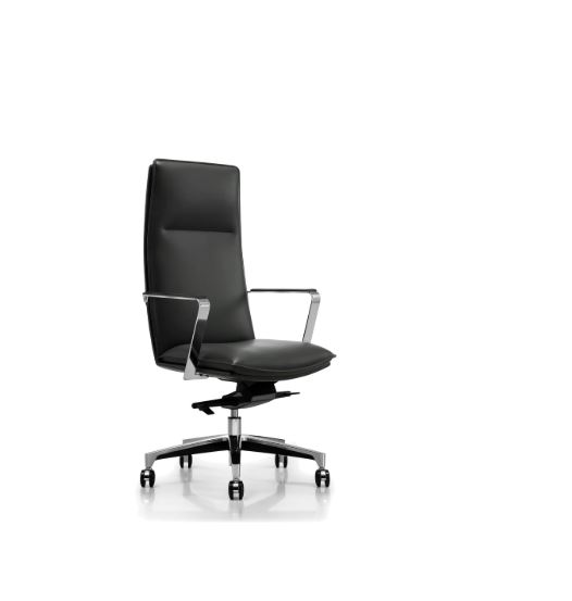 Hundevad Kontorstol model Nantes – Sort læder høj ryg