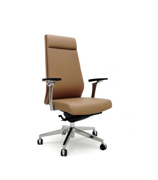 Hundevad Kontorstol model Nice – Brun læder Høj ryg