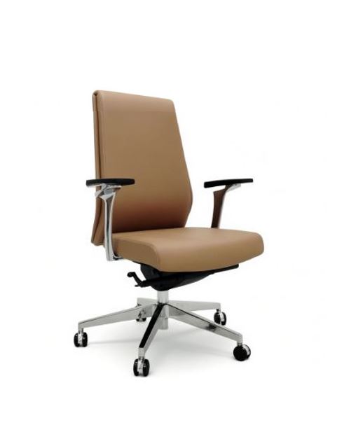 Hundevad Kontorstol model Nice – Brun læder Lav ryg