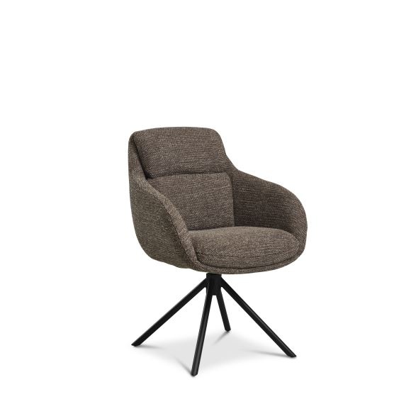 Lexpo Grace spisebordsstol m/armlæn – brun/sort drejefod